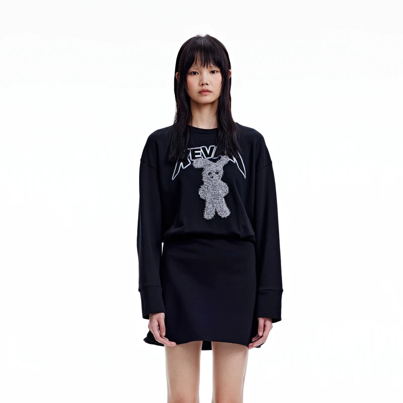 REVAN芮范甜酷风卫衣连衣裙RN91101125