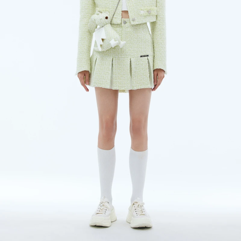 【备用链接】REVAN芮范灵动感拼接压褶半身裙RU715013