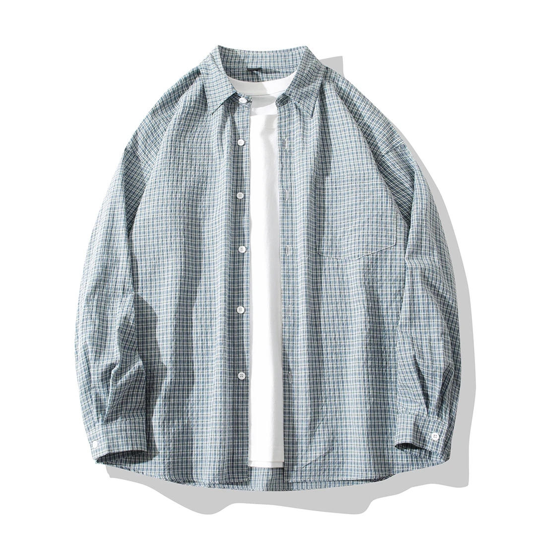 春秋新款格子长袖衬衣男女韩版休闲宽松ins复古衬衫港风外套百搭