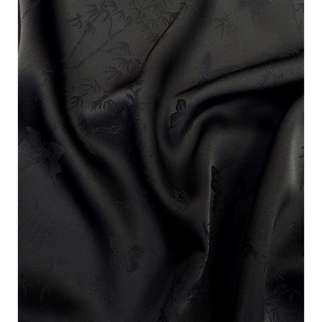 【雅竹蝶舞】冰丝缎透孔花罗面料新中式风格布料【JC6901】