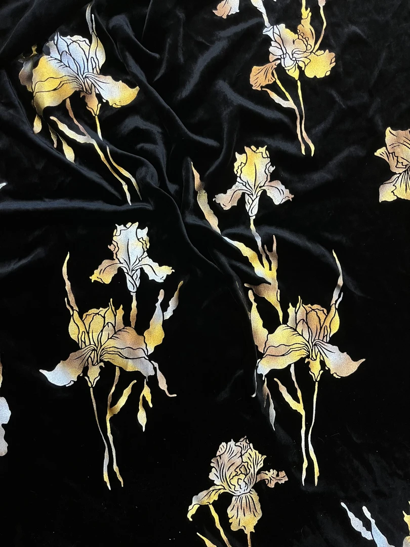 【暗香浮动】秋冬桑蚕丝真丝丝绒纯色面料新中式风格布料【RS8587】