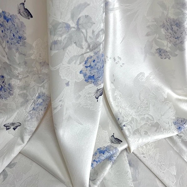 单面提花透孔花罗面料新中式布料【HP8227】