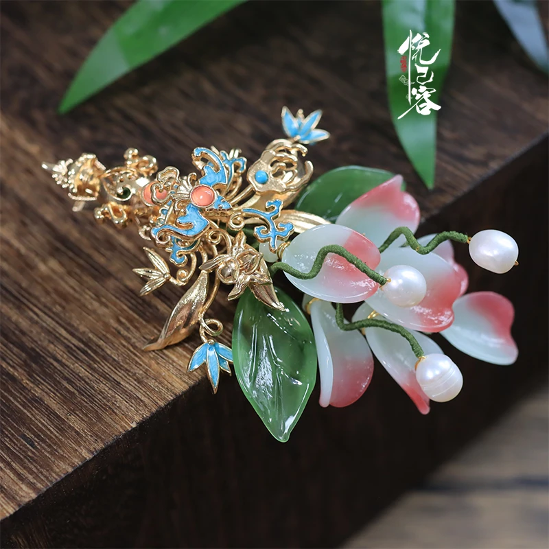 悦己容[小花瓶]复古风发夹汉服古典头发饰日常百搭
