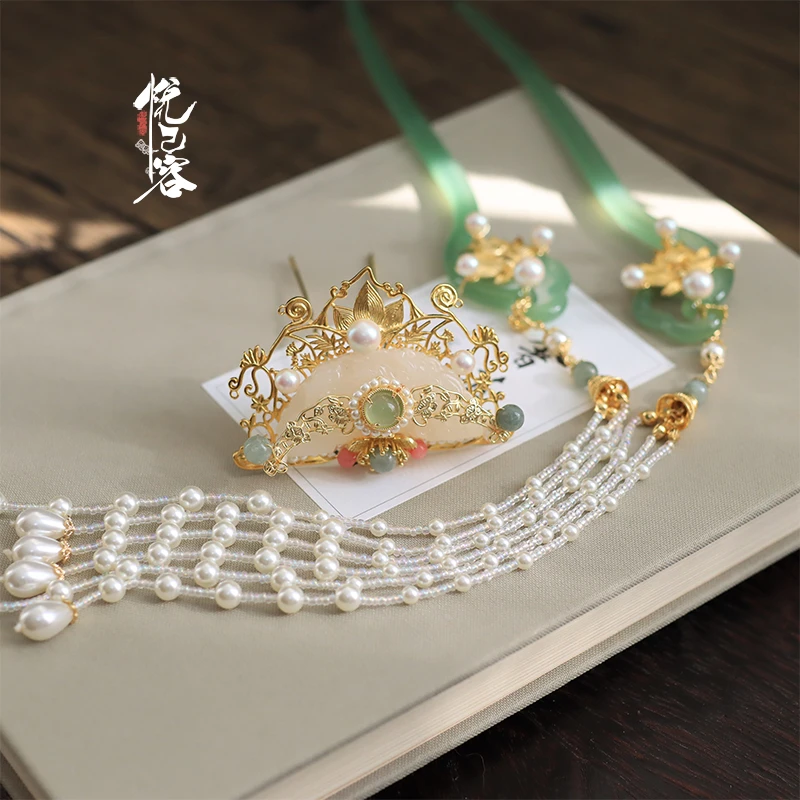 悦己容[云颜迹]原创古风战国发冠百搭长流苏簪子汉服头发饰