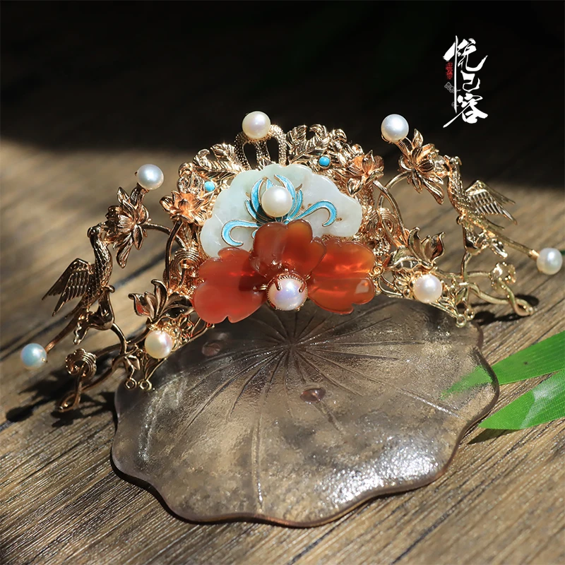 悦己容[太平冠]复古风汉服发冠国风日常百搭头发饰