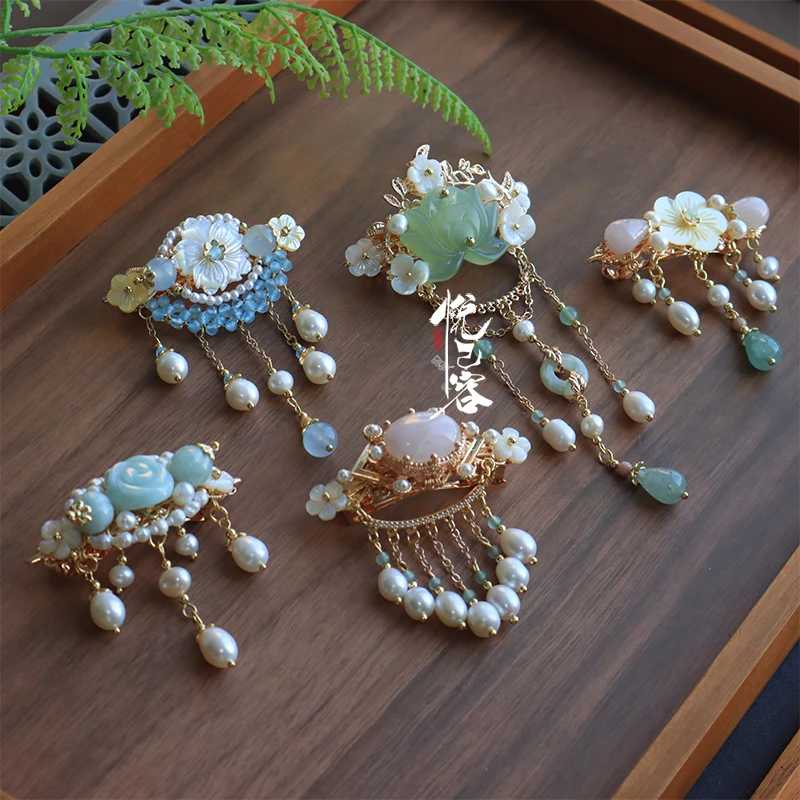 悦己容[弹簧夹合集]复古风弹簧夹百搭日常发饰小清新流苏头饰