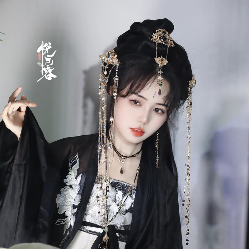 悦己容[骊姬]古风头饰后压复古长流苏发夹汉服配饰