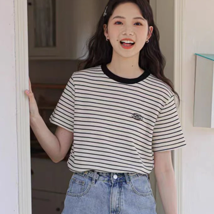 吉米赛欧 【条纹T恤】 5Q2427027  T恤休闲显瘦个性设计师百搭