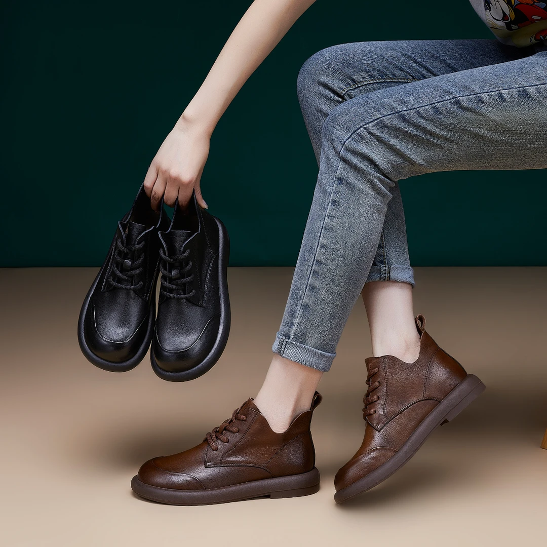 [男女同款情侣鞋]Oulisasi头层牛皮马丁靴英伦风2024软底软面轻便