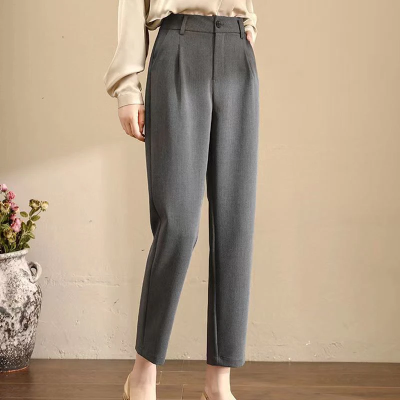 #1933 女新款秋烟管裤哈伦裤加厚显瘦百搭阔腿休闲直筒