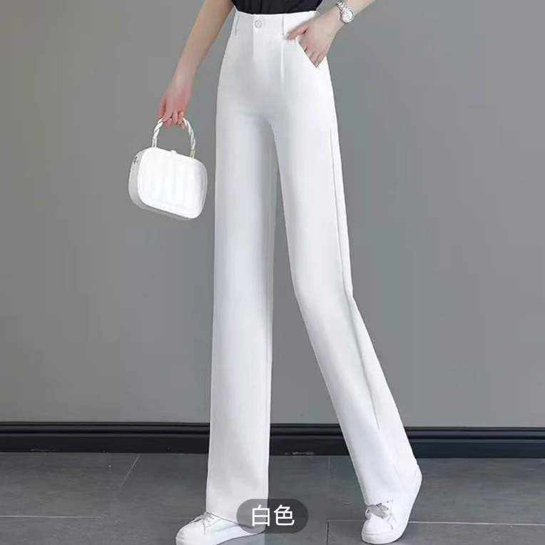 #8868 夏季新款西装裤高腰显瘦宽松筒裤时尚垂感休闲薄款