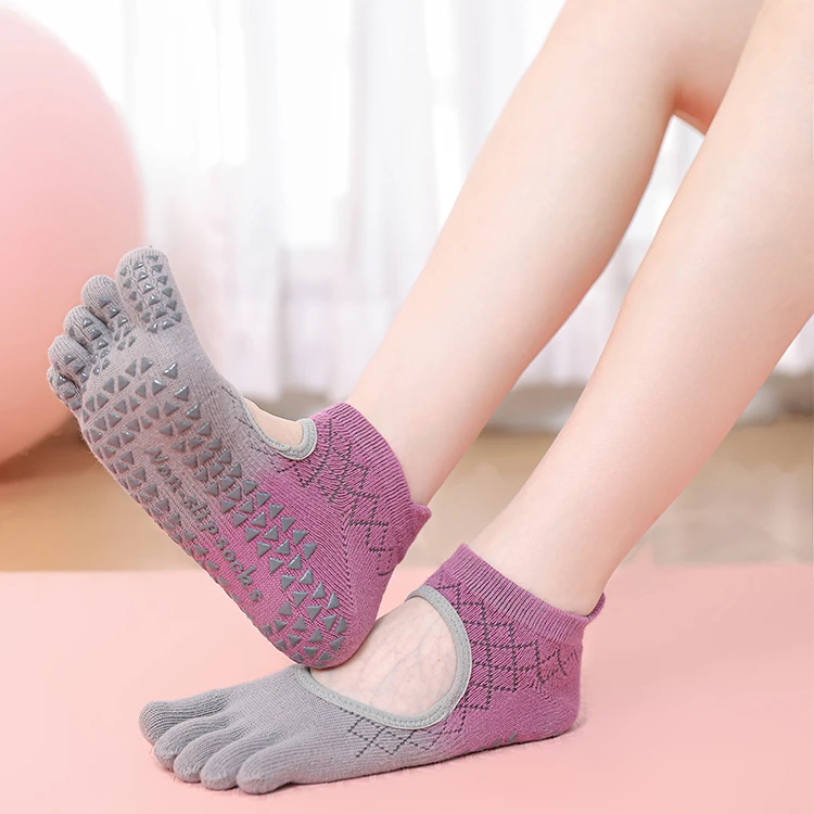 【室内运动袜】瑜伽袜子硅胶防滑短袜女普拉提五指袜健身隔凉袜分趾