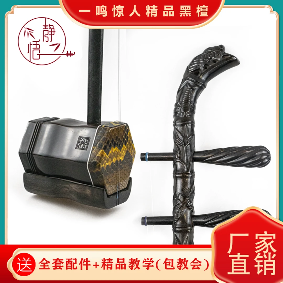 静悟苏式黑檀木一鸣惊人二胡珍藏特版成人零基础手工精品专业