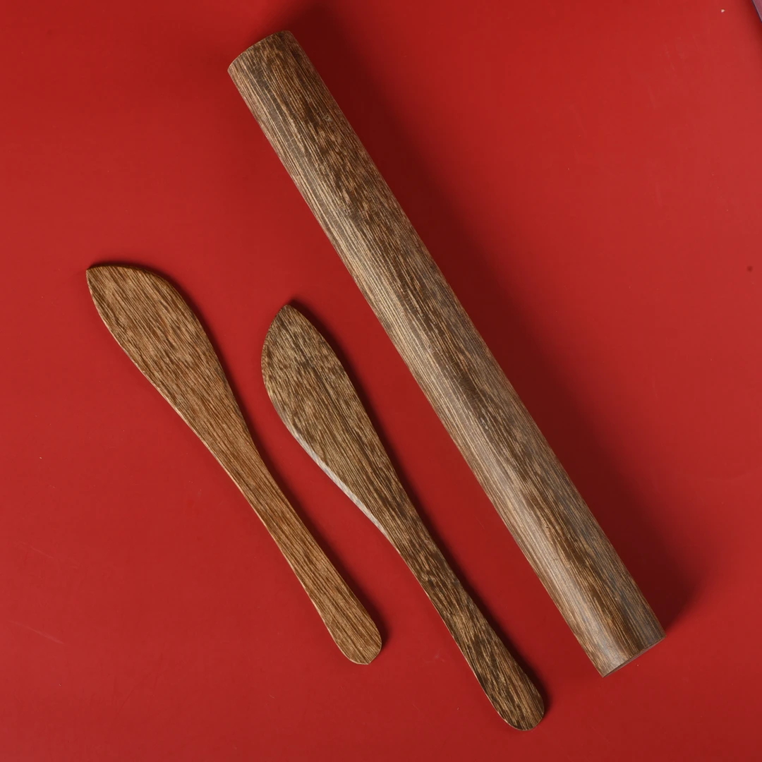 包水饺三件套鸡翅木擀面杖和馅勺