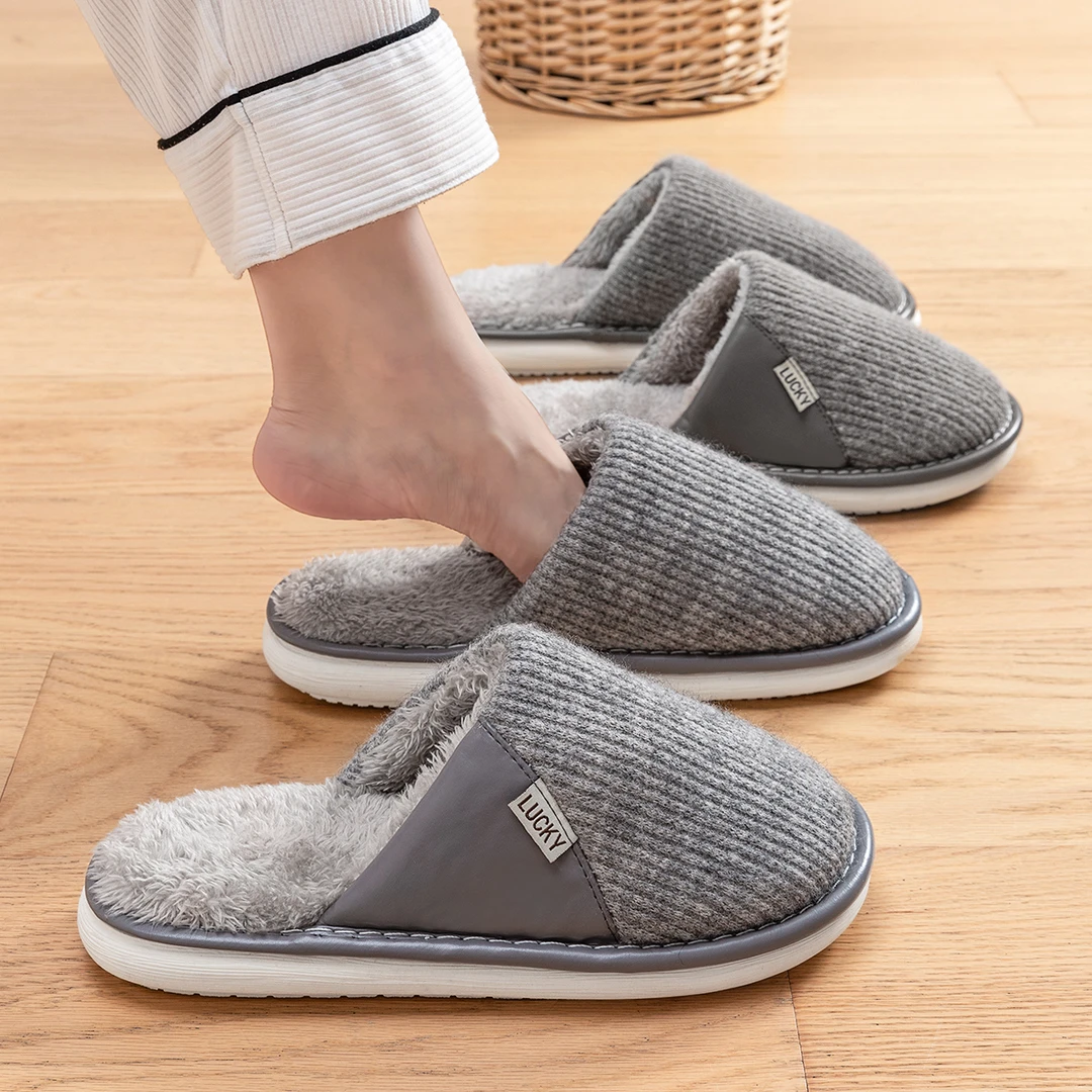 大码棉拖鞋秋冬季男2024新款家居室内保暖厚底防滑静音地板拖鞋男