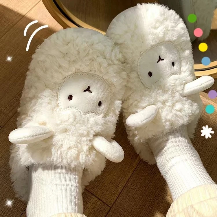 棉拖鞋女款秋冬新款冬D加绒保暖家居可爱毛毛拖鞋男外穿冬天2638