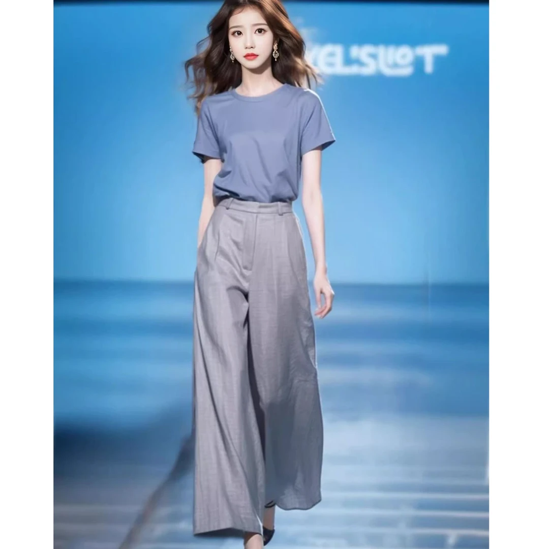 通勤风一整套松弛感穿搭高级感超好看的慵懒风两件套装女套装夏装