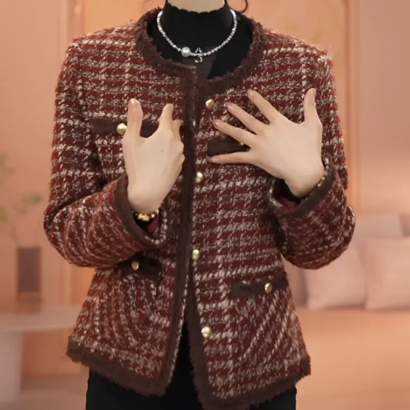 2025新款中年时尚洋气百搭小香风高档外套女名媛气质减龄短款上衣