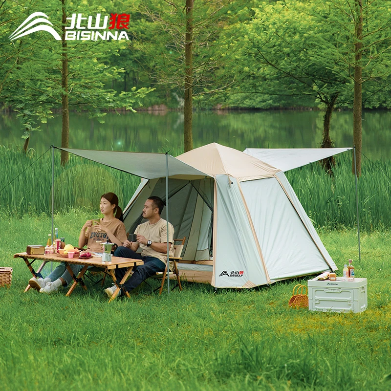 北山狼专业双层帐篷加厚户外搭建折叠野外露营野餐全自动帐防雨