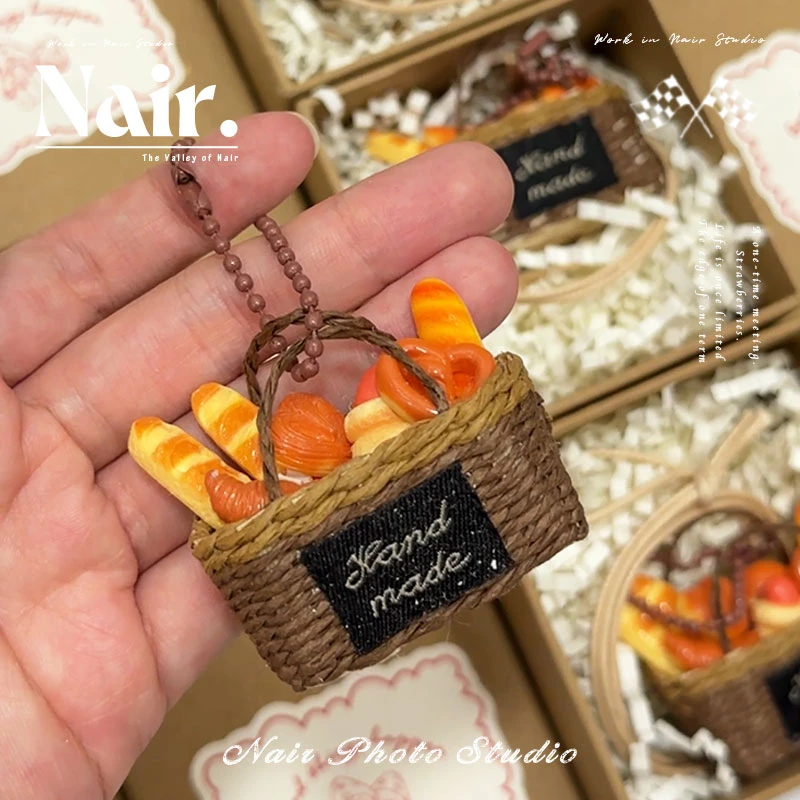 古莉奈尔mini面包篮子挂件装饰汽车挂件配饰挂件可爱包包创意包挂