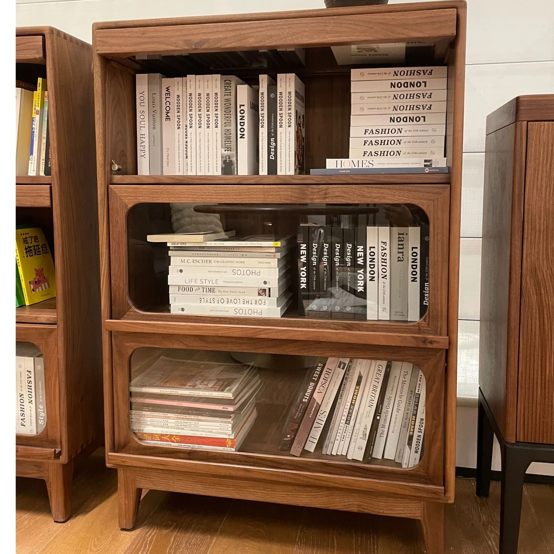 北美黑胡桃木书柜