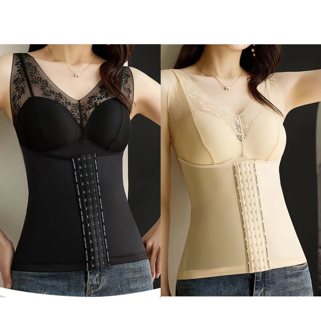 新款夏季强力塑形束腰产后收腹衣瘦身舒适薄款上衣美背背心带胸垫