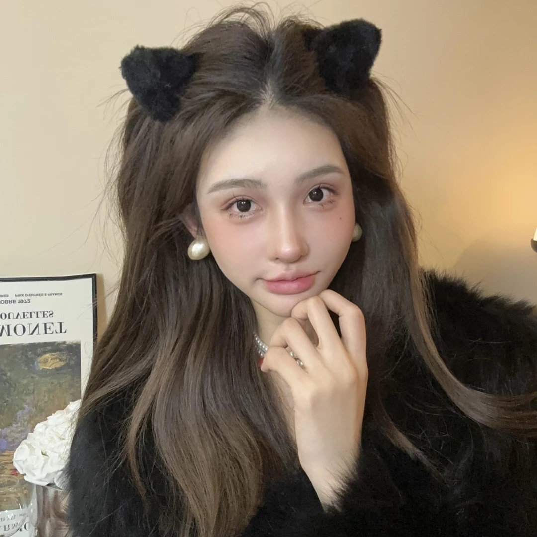 毛绒猫耳朵小抓夹秋冬新款蓬松头饰神器女小号侧边碎发夹可爱夹子