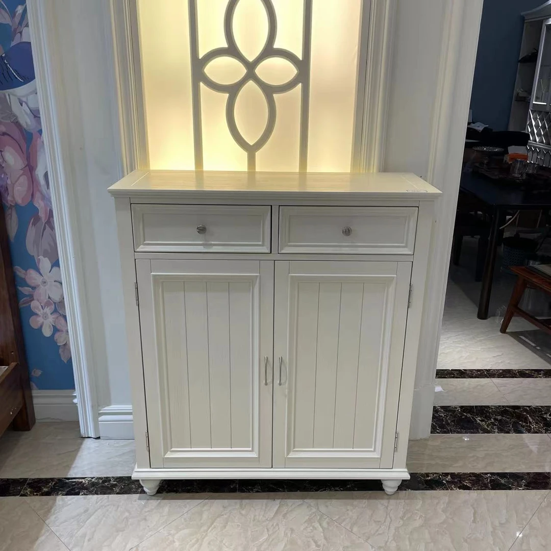 568110B 美式简美白蜡木全实木两门鞋柜1000*380*1150