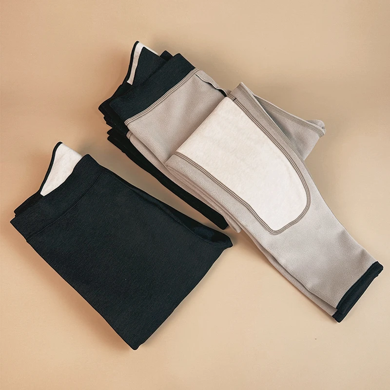 男士保暖裤加绒加厚羊毛蚕丝护膝高腰男女同款线裤