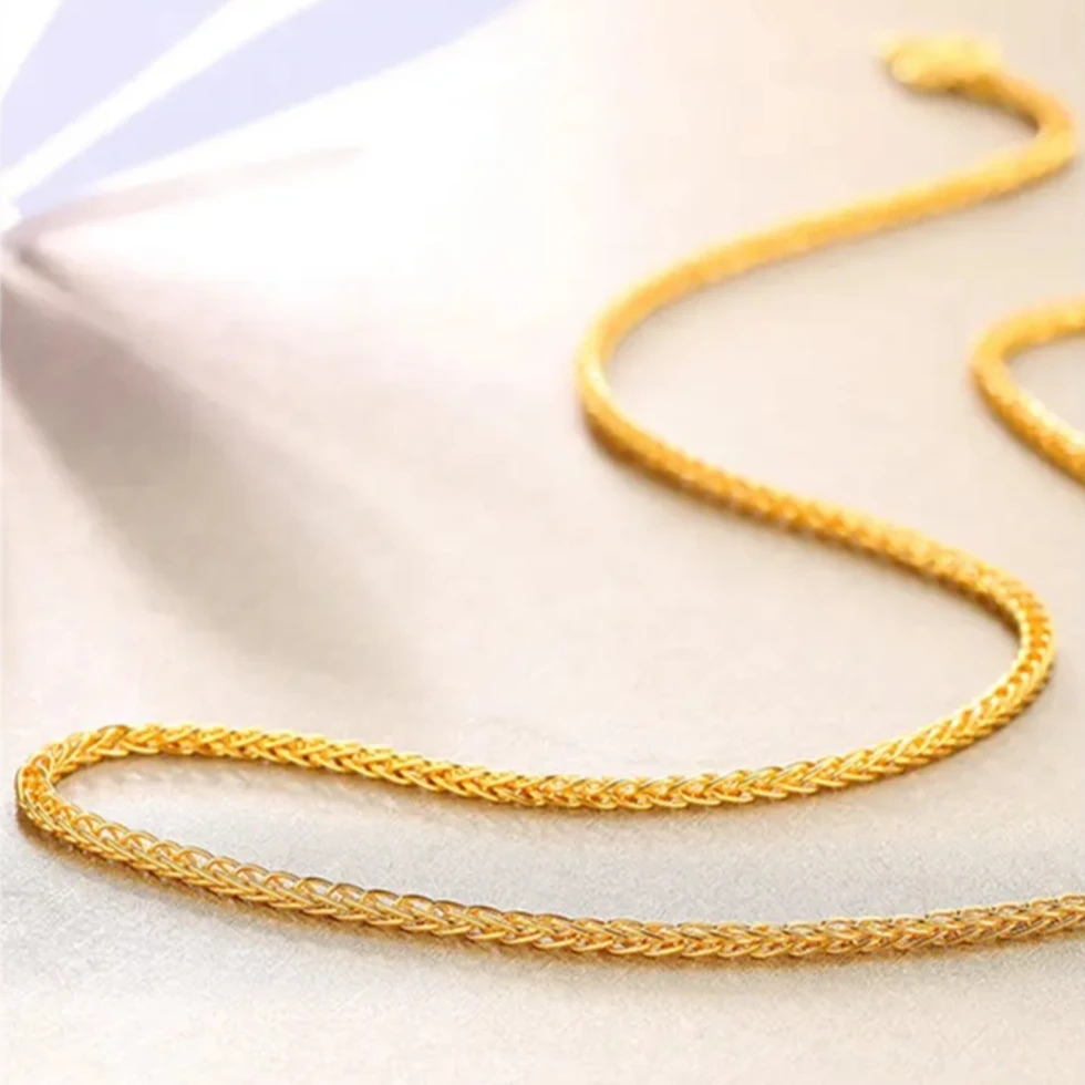 链子足银 金抱银链子925银细肖邦链女男银素链经典百搭锁骨链基础