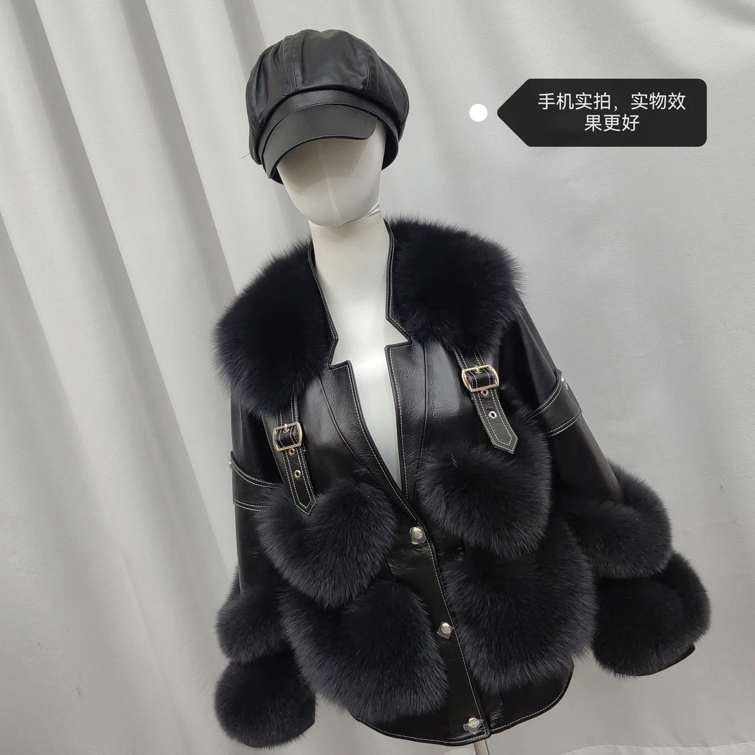 新款秋冬季女生皮草狐狸外衣百搭洋气显瘦韩版海宁质感网红短款