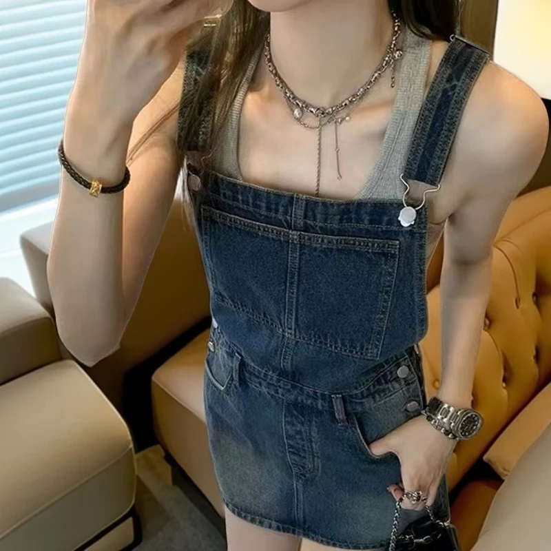 601-800 背带裙夏季设计感小众宽松显瘦小个子短裙连衣裙潮ins