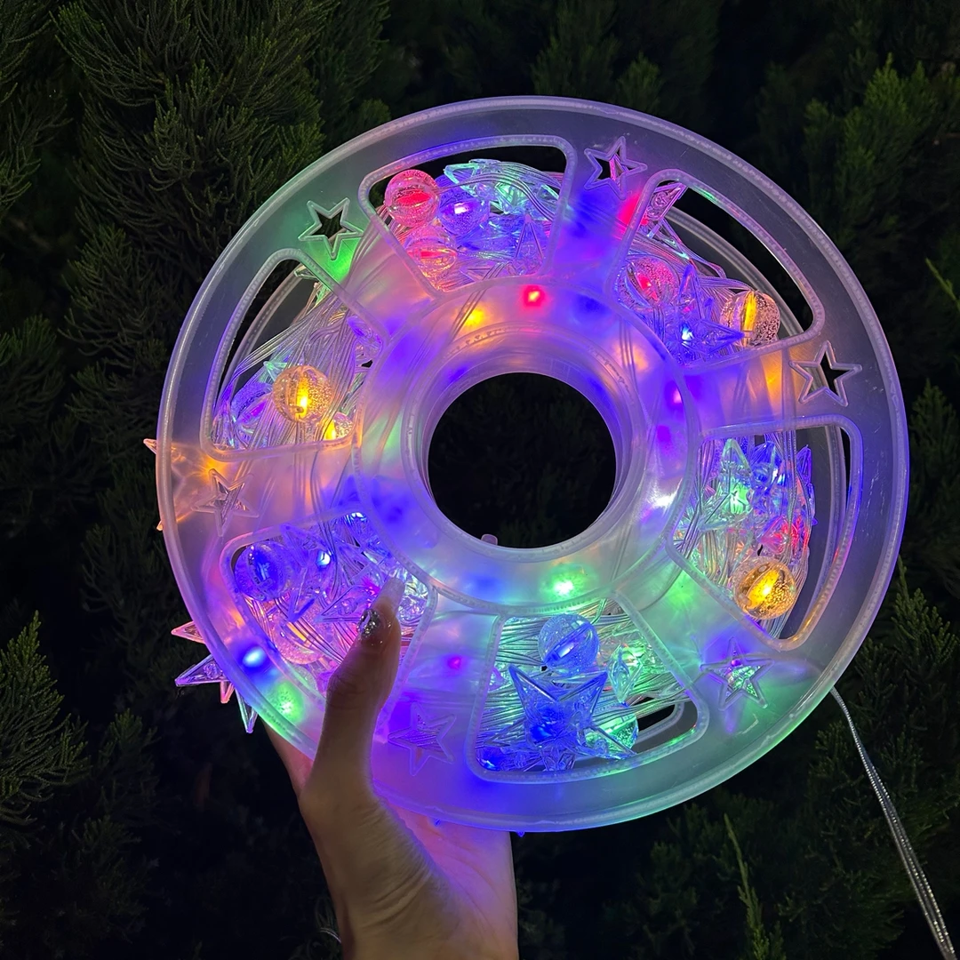 太阳能水晶气泡星星灯户外露营防水家用阳台房间婚庆窗帘灯防冻灯