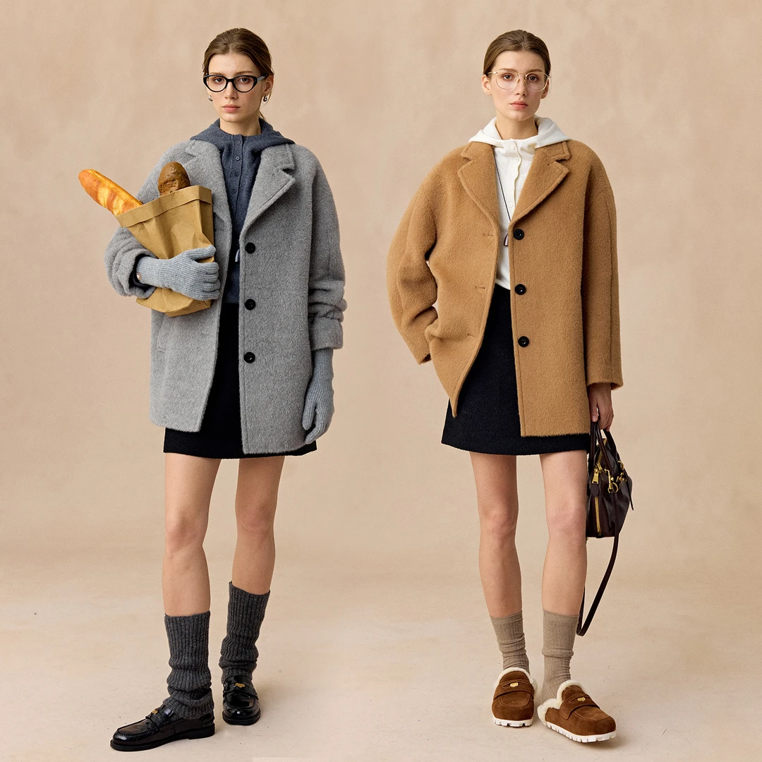 小岛微风 暗闪星空 女生秋冬装经典两穿百搭连帽针织衫毛衣MY1065