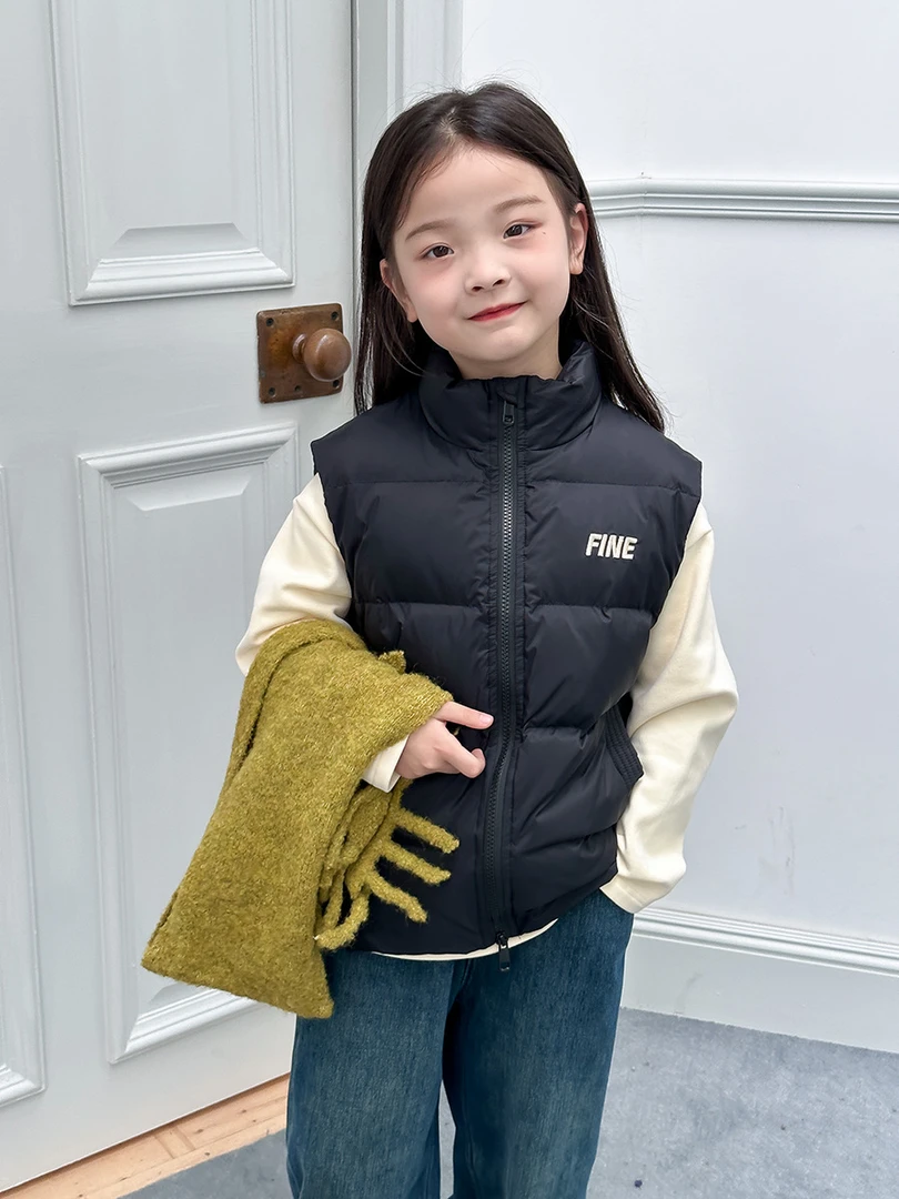 【已开价】儿童羽绒服新国标90白鸭绒女童马甲秋冬时尚保暖N089