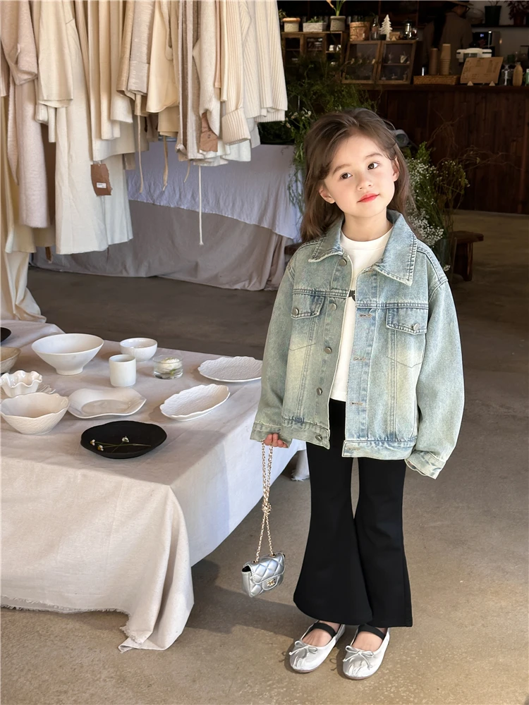 【依妈童品】女童韩版春款洋气牛仔外套24S034