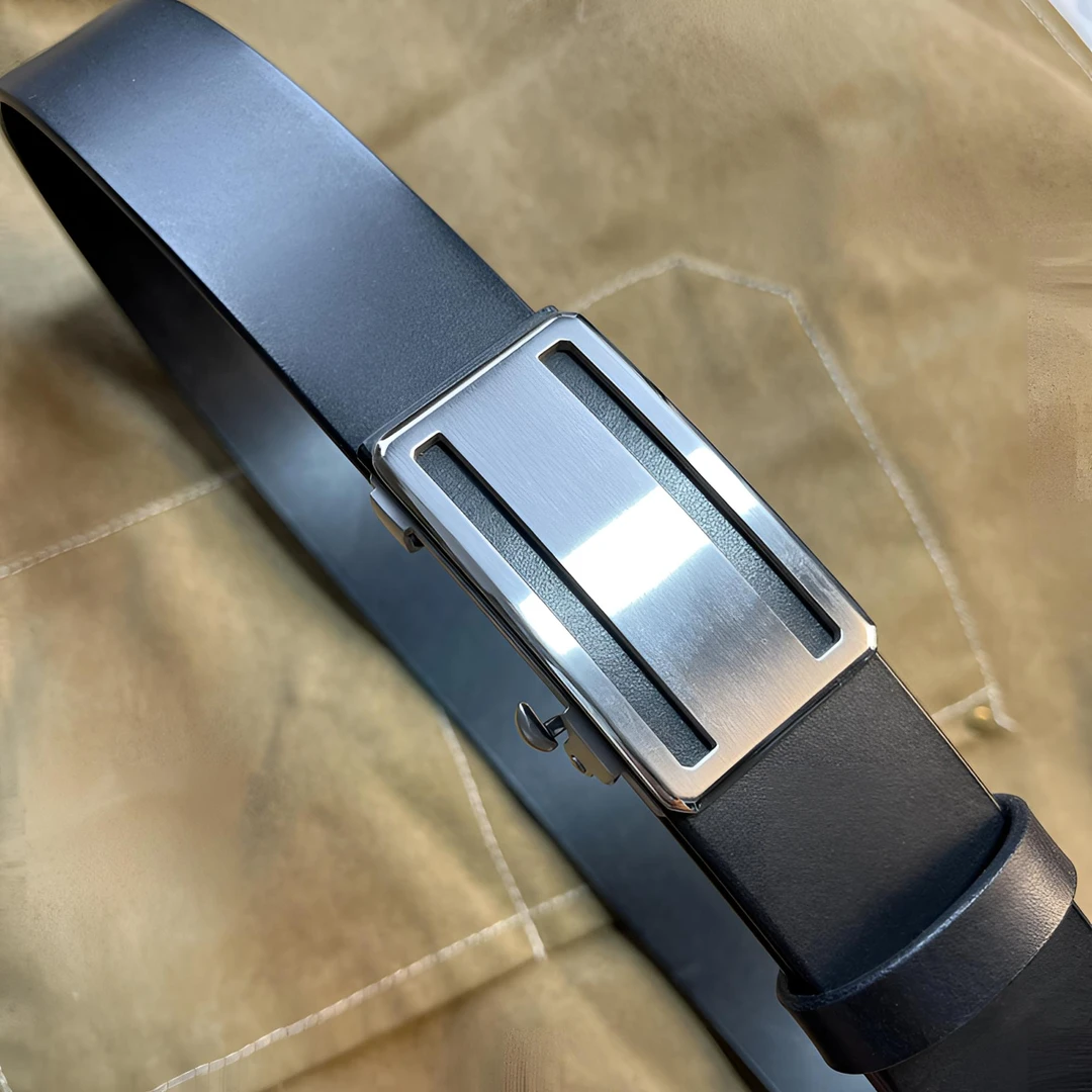 皮带男士腰带（内穿钢制无牙自动扣）手工头层牛皮百搭裤腰带时尚