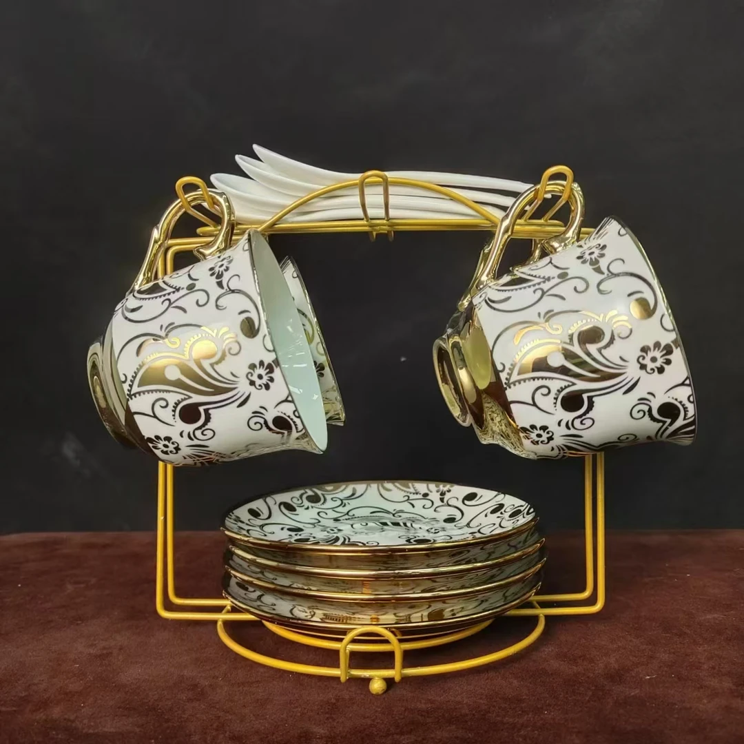 欧式创意茶具马克杯英式咖啡杯碟架套装f1