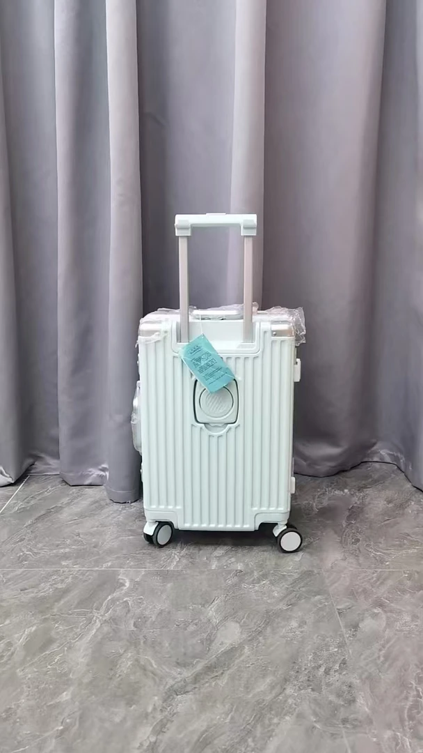 20寸行李箱万向轮女学生杯架旅行箱登机箱-颜色随机c