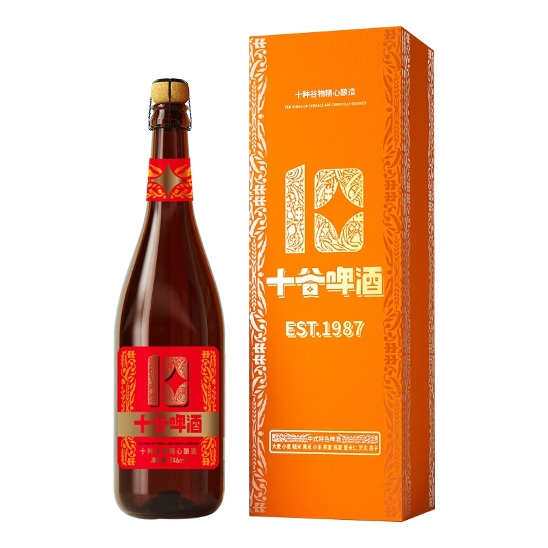 十谷15P白精酿原浆啤酒746ML*1瓶礼盒装十种谷物发酵酿造
