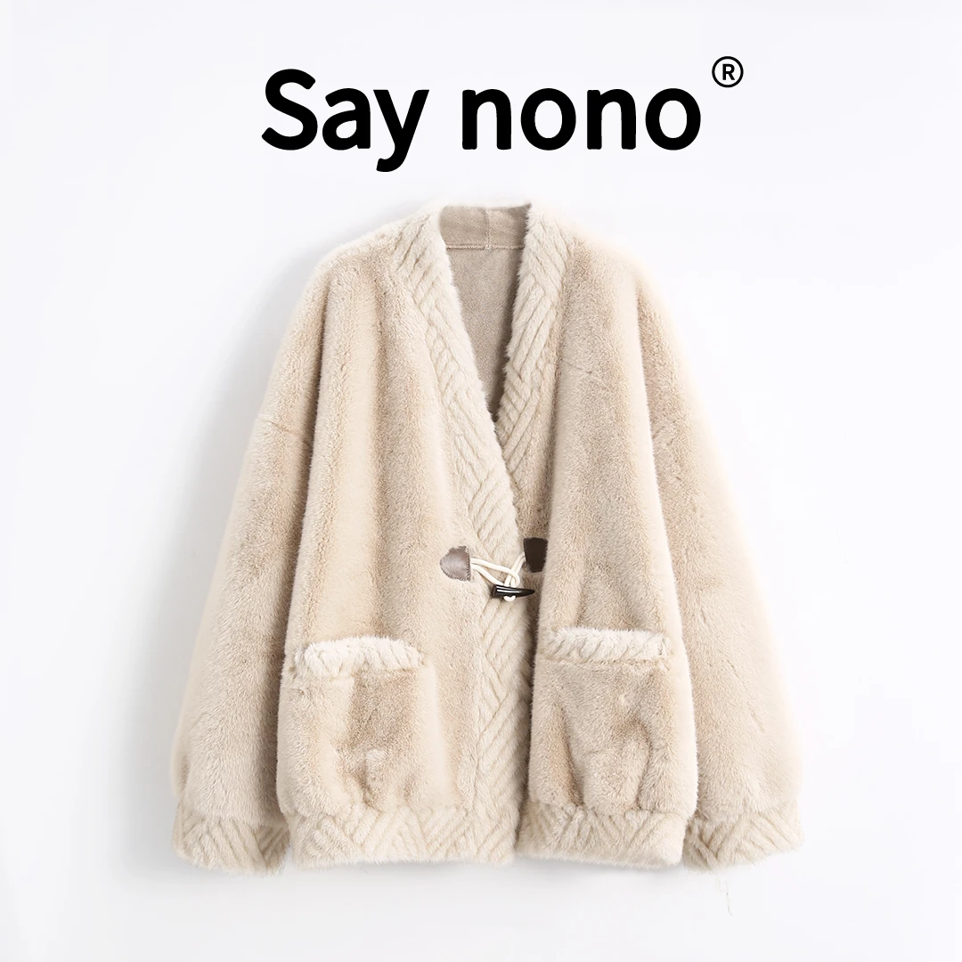 【懒猫nono】Say nono★环保毛气质纯色休闲百搭女装外套~YLJW/23238