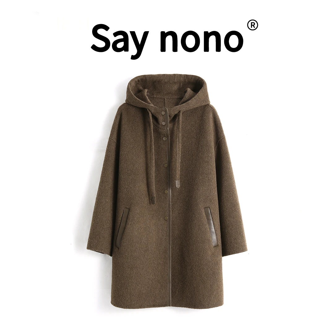 【懒猫nono】Say nono★彩花纱~蚕丝骆驼绒双面毛呢大衣女DMHS/HW990