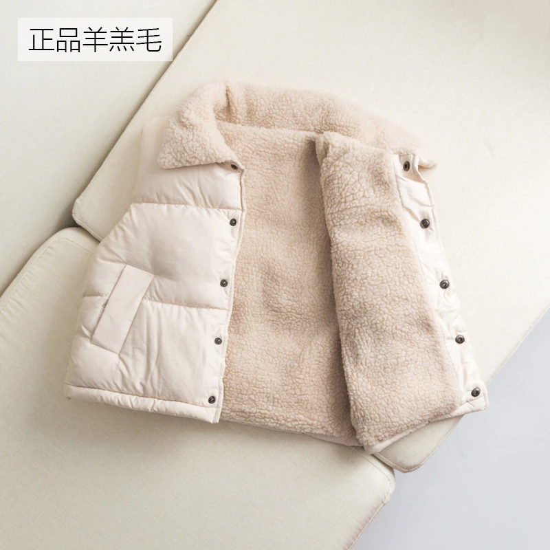 2024新款秋冬儿童棉马甲宝宝保暖加厚女童男童外穿羊羔绒马夹坎肩