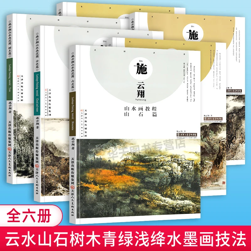 施云翔山水画教程技法作品集临摹传统山水画画法解析津人美