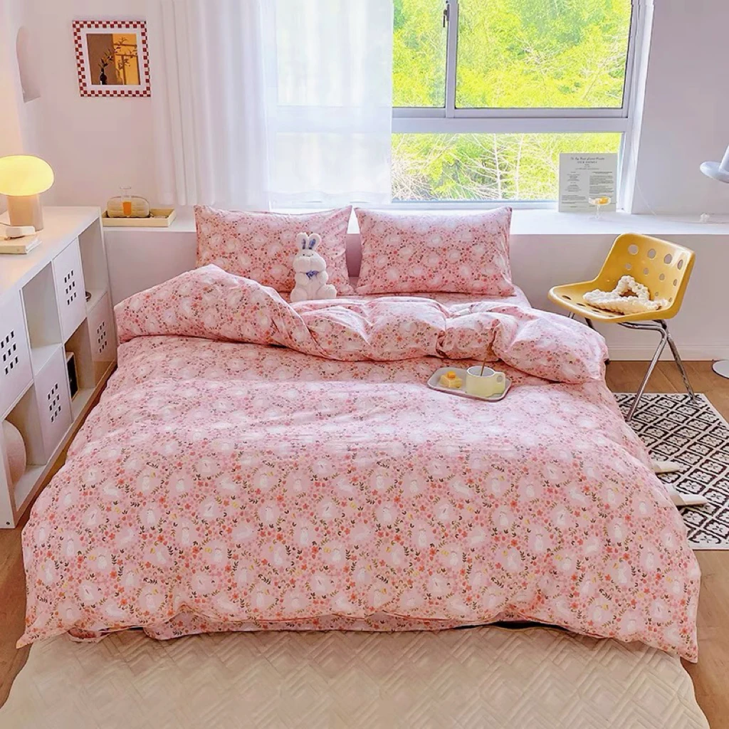 100%纯棉高端纯棉斜纹四件套高支高密小清新亲肤柔软透气床上用品