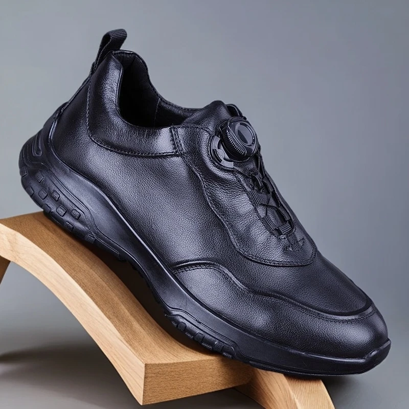 专柜正品秋冬头层牛皮运动休闲皮鞋男软底软面百搭款户外健步男鞋