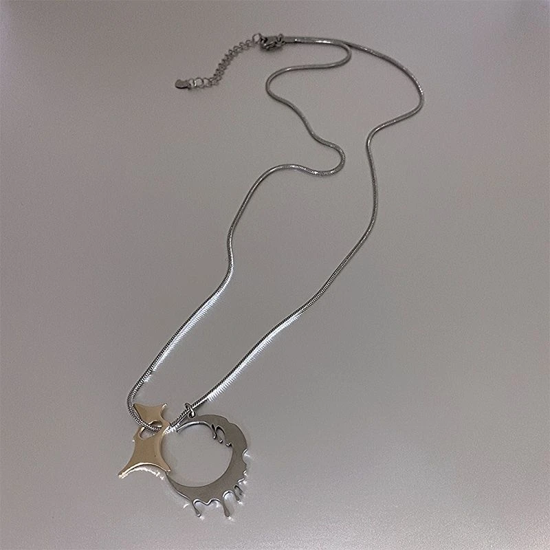yyds融化月亮项链女ins嘻哈冷淡风卫衣毛衣链新款潮百搭