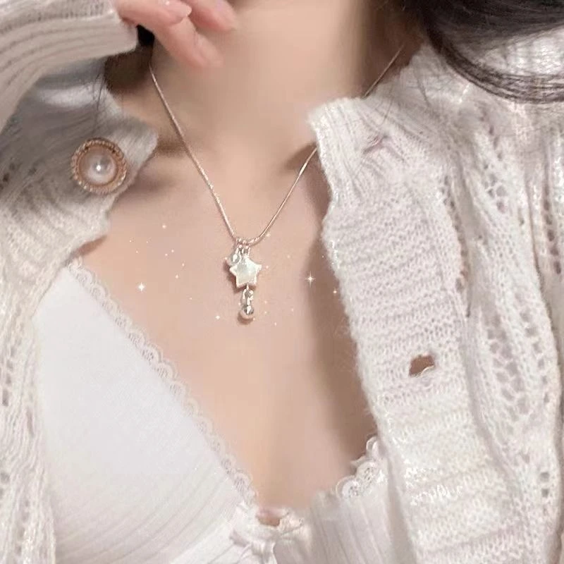 合金项链 温柔法式贝壳星星ins新款时尚轻奢小众设计高级锁骨配饰