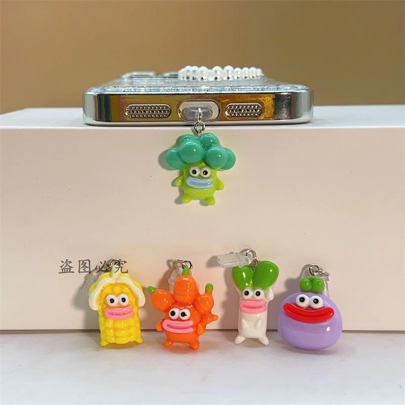 手机防尘塞充电口堵头防水防灰挂件苹果华为OPPOtype-c饰品钥匙扣