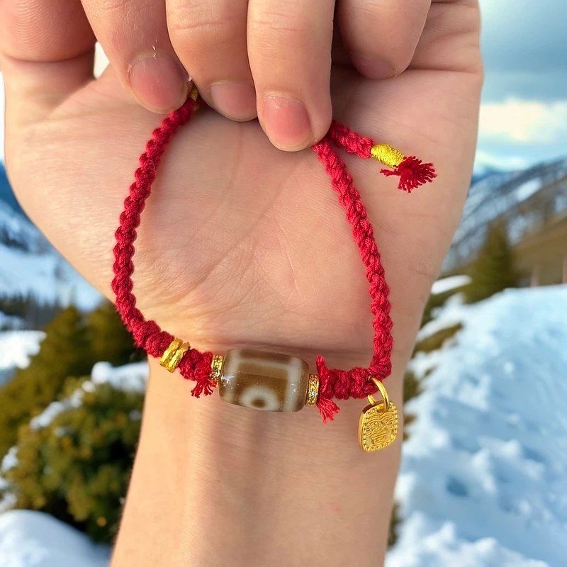 扎西森格二眼天珠玛瑙手绳（拉萨直发）DU241108106